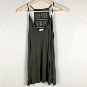 Old Navy Shirt Olive Green Scoop Neck Strappy Racerback Lace Detail Size X Small